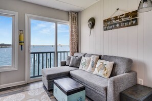 The Pearl at Marsh Island sleeps 4 with a Sleeper Sofa.