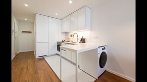 Our apartment counts with a washing machine as well, perfect for long stays! #modern