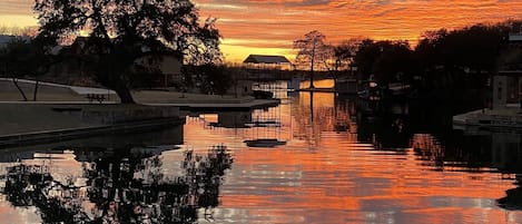 Gorgeous sunsets from the comfort of the private dock.