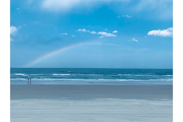 Beach is directly across the street.