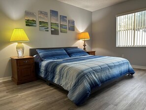 Master Bedroom King Bed and Roku TV