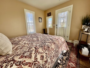 The West Elk Mountains can be seen from the queen sized bed. 