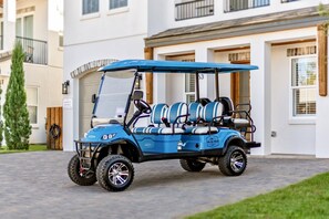 Complimentary 6-seat Golf Cart (street legal)