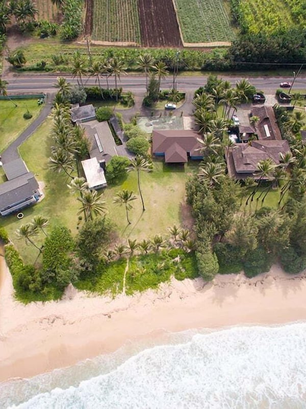 Aerial shots of Kekela Nui and the Pristine Private Beachfront Property