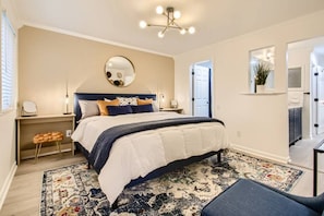 Comfortable King bed in bedroom #1. Smart TV with all the apps your could want.