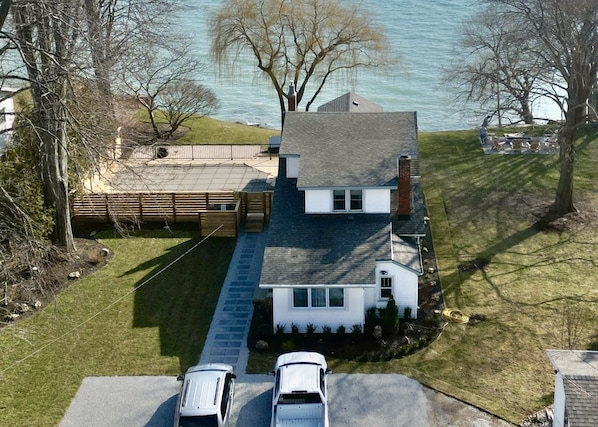 Overhead view of the property. Our gravel driveway can fit up to 5 cars.