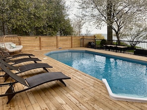 Heated salt-water pool overlooking Lake Erie. Open May 12th - October 15th.