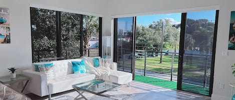 Living room: outdoor view while relaxing on sofa