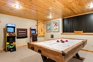 The fun doesn’t stop outside — enjoy our arcade games, Connect 4, and air hockey indoors too!