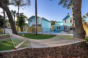 two hammocks in the backyard for the ultimate afternoon nap!