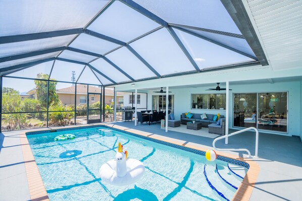 Come enjoy the beautiful heated pool, game room and patio.