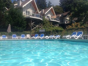 Family pool. Our cottage is second from left.