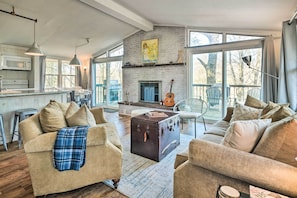 Living Room | Fireplace | Window A/C Unit