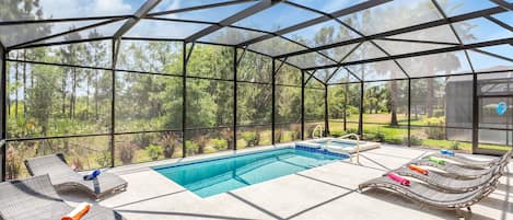 South Facing Extended Deck and Pool Area