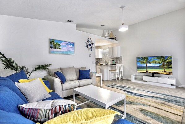 Living Area with Cozy Sofa and Flat Screen TV