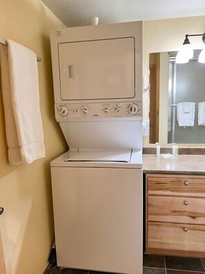 Stacked washer and dryer