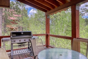 BBQ grill and patio seating