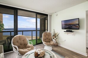Cool down in the AC and catch a movie on the Flat Screen TV.