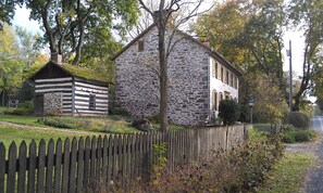 View from Springfield road showing the back of the summer kitchen. 