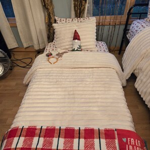 2nd twin bed with gift to wear!