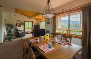 Dining area and living room