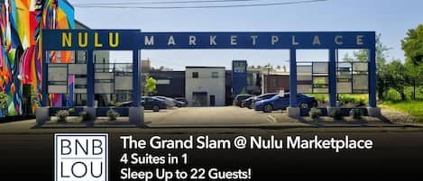 The Grand Slam. All 4 suites at Nulu Marketplace. Sleep up to 22