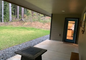 Large covered private porch,  very quiet and peaceful.