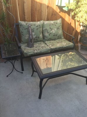 Patio Lounge, Sunny or pull the shade over it.