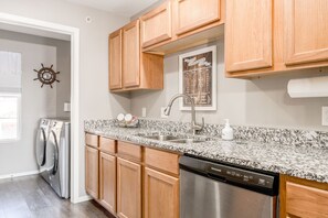 Full size washer and dryer INSIDE the condo