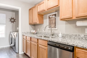 Full size washer and dryer INSIDE the condo