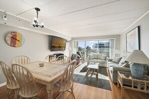 The Open Living Area is Adorned in Colors of Sand & Sea.