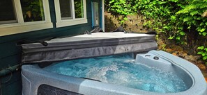 Soothe sore muscles after a hike in our NEW(6/25) hot tub! 