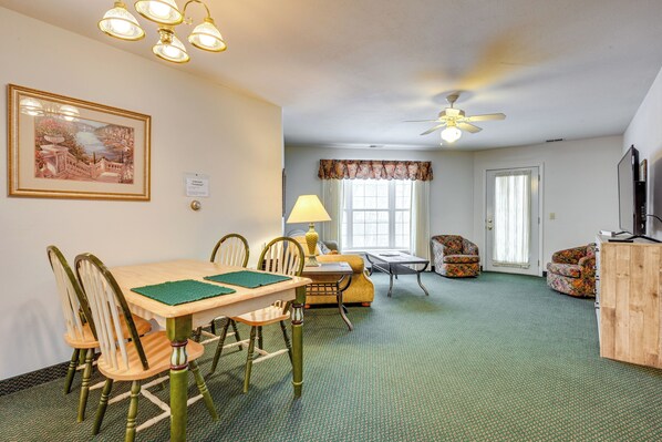 Pigeon Vacation Rental | 1BR | 1BA | Stairs Required to Enter | 800 Sq Ft