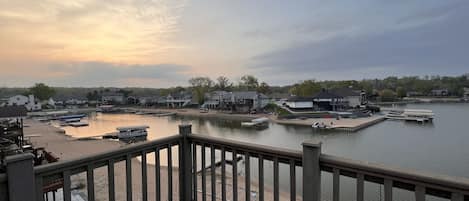 sunset view from top back deck off of the master ☀️