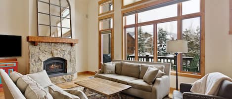 Living Room with Vaulted Ceilings