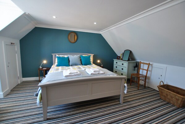 The first floor king room is bright and light