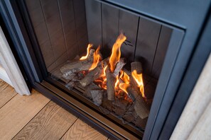 Cosy fireplace in the living area