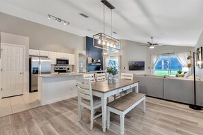 Open concept main living room space. Perfect for hanging out with your entire group. 