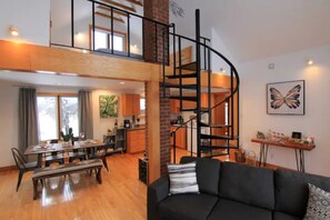 Enjoy the scenic orchard views from this beautiful comfortable space.