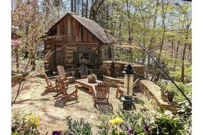 Firepit patio for smores and year round enjoyment