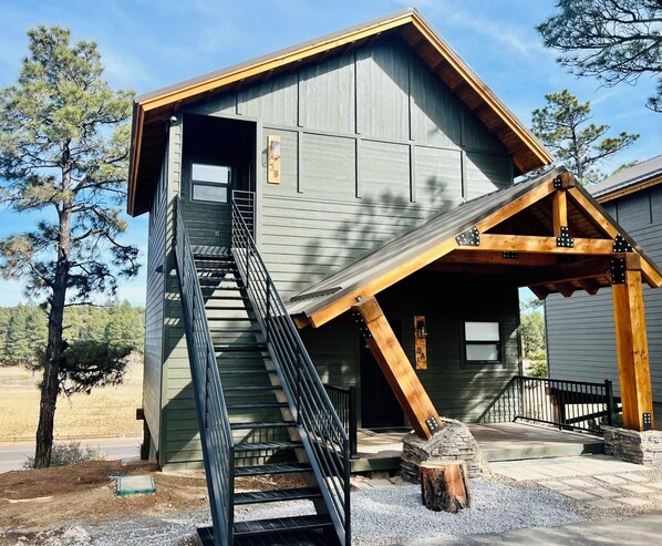 Our Luxury Villas were built overlooking the gorgeous meadow down below!  Come enjoy watching the horses graze from your own private deck!