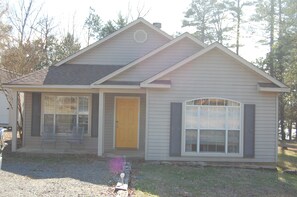 Front of the lake house. Ample parking in front. 1520 sq. ft. all on one level. 