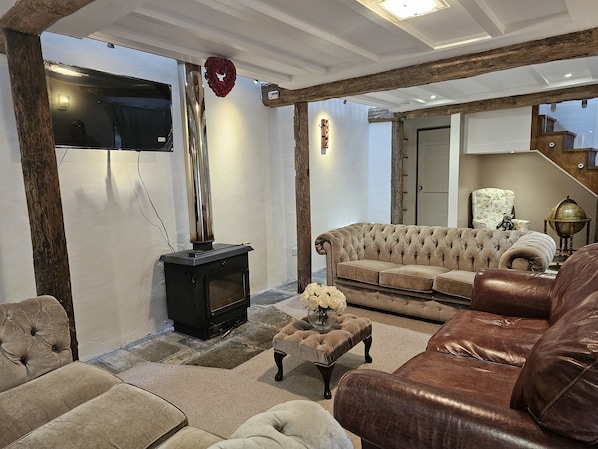 Living room with Log Burner 