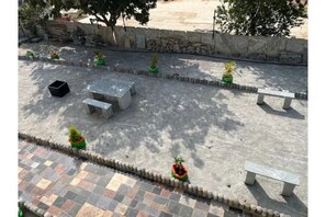 屋外ダイニングエリア