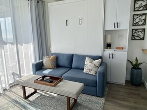 Murphy bed up.