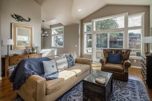 living room and wall of windows