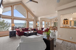 Spacious Living Room situated right outside the kitchen.