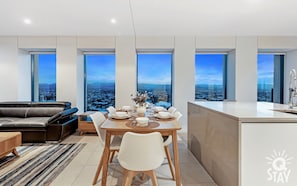 Share sumptuous meals with the family in this sophisticated dining area