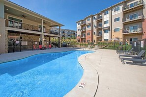 The beautiful, sparkling swimming pool is HEATED and open from Memorial Day to Labor Day.
