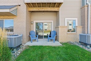 First floor = no stairs!  Enjoy the private patio.
